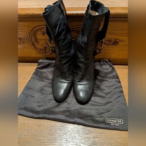 Coach® Torree Black Buttery Soft Italian Leather W/Leather Soles Boots